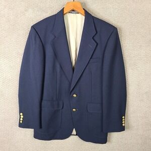 Vintage Stanley Blacker Jacket Mens 37R Blue Sport‎ Coat Gold Buttons Blazer